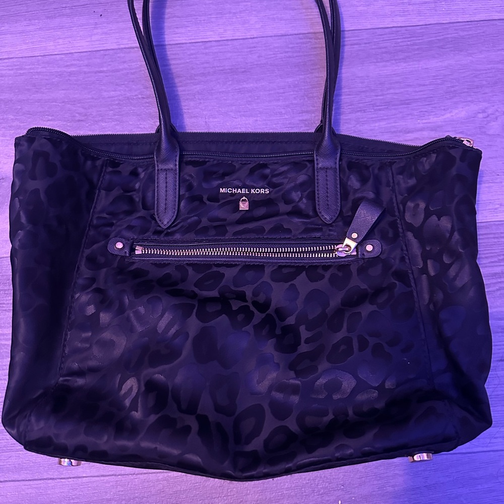 Michael Kors Black Animal Print Tote
